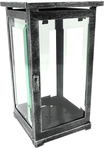 Gravlykta av hög kvalitet, gravlampa med fasettglas, modern, 21 cm (aluminiumfärger)