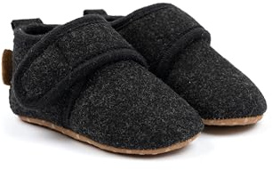 Mikk-line Chaussons de marche pour bébé | Chaussures d'apprentissage souples avec semelle antidérapante en daim synthétique | Chaussons chauds en feutre pour garçons et filles | Parfait pour 0-48 mois