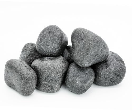 Sauflex Pierres de Sauna 15 kg – Olivine-Diabase arrondies 10–15 cm, idéales pour poêle de sauna à bois et infusion