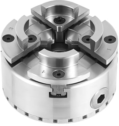 TCICOP Mandrino Tornio M33 da 96 mm, accessorio per tornio, mandrino, campo di serraggio 45 – 81 mm, mini tornio adatto per tornitura di legno