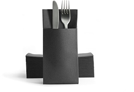 Alvotex Airlaid Serviettes à Couverts 39 x 40 cm 50/1 – Noir (390)