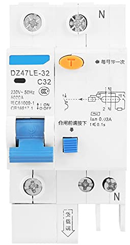 Disjoncteur Différentiel RCCB 30mA 32A 230V 1P N Protection Fuite Surcharge Court-circuit for Décoration Domestique
