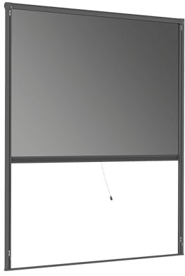 Windhager Cool Protection Solaire pour fenêtre Enroulable à Suspendre, avec Cadre en Aluminium, Protection Contre la Chaleur, Anti-moustiques, kit de Bricolage 100 x 160 cm, Anthracite