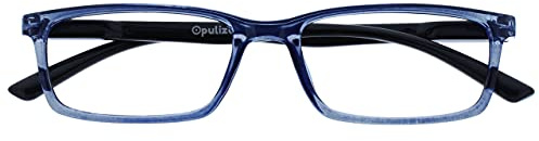 OPULIZE SEE Blue Light Blocking Reading Glasses for Women Men - Narrow Frame - Anti-Glare Computer and Gaming Eyewear - UV and Eyestrain Protection - Improve Sleep - Blue +1.50