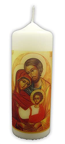 Candela con stampa della Sacra Famiglia