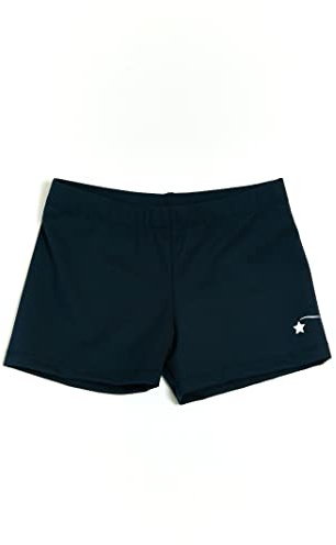 Destira Girl's Gymnastic Compression Sport Short, Navy Blue, Compression Athletic Sport Shorts, Ideal for Gymnastics, Practices, Dance, Cheer, Tumbling, Yoga, and More, Child Small (6X)