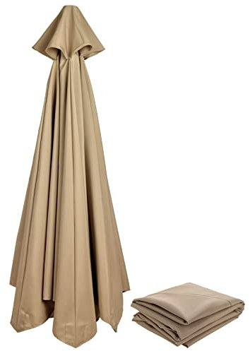 lulalula Toldo de repuesto para sombrilla de 3 m, 8 brazos, cubierta de repuesto para sombrilla de 8 costillas, toldo para patio, piscina, playa, canela