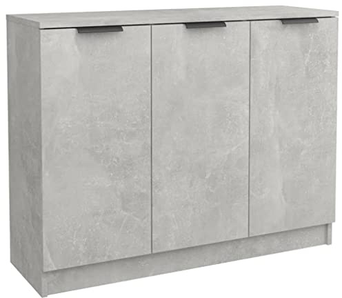 vidaXL Buffet Armoire de Rangement Organisateur de Maison Meuble de Rangement Armoire de Salon Intérieur Gris Béton 90,5x30x70 cm Bois d'Ingénierie