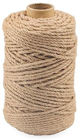KEILEOHO 100 m x 4 mm naturligt juterep, vridet hamparep, tjockt jutesnöre manila-rep för klösstolpe, dragkampsrep, bagagesnöre