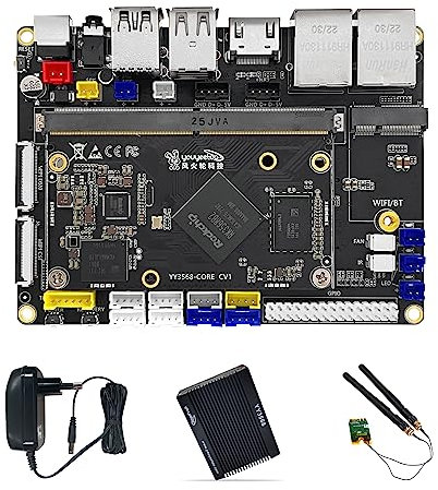 youyeetoo Dual GbE Low Power Arm Mainboard - YY3568 Basic RK3568 - SATA 3.0, PCIe 3.0 SSD, USB Host x6 - Bis zu 4K@60Hz Videoausgang - AIoT/NAS/Single Board Computer (2+16GB)(Kit C)