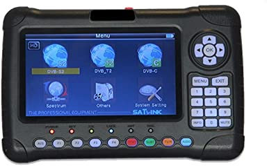 Medidor de señal satelital digital, Medidor de buscador de satélite digital Pantalla LCD HD de 7 pulgadas DVB-S2 DVB-T2 DVB-C Analizador de espectro Constelación para ajustar la antena parabólica