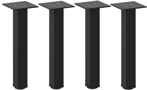 vidaXL Patas para Mesa de Centro (4 Unidades), Color Negro, 42-44 cm, Acero