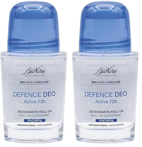 Bionike Defence - Deo Active 72H, Roll-on Deodorante Antitraspirante, Assorbe il Sudore Più Intenso, Dona una Pelle Lenita e Fresca, Dermatologicamente Testato, 50 ml (Confezione da 2)