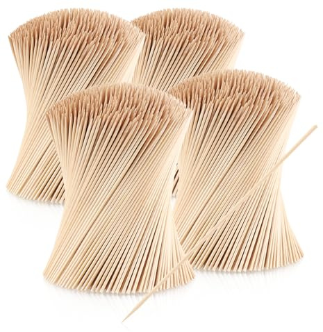 com-four® 4000x Fingerfood Spieße aus Holz - lange Holzspieße zum Aufspießen von Fleisch und Gemüse - Grillspieße für Haushalt (4000 Stück - 20 cm - natur)