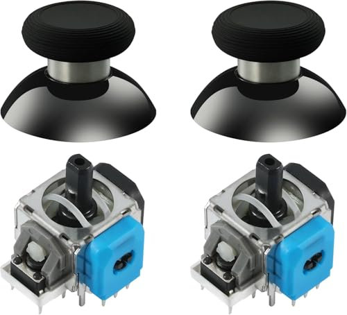 GuliKit Joystick electromagnético TMR Anti-Drift para controlador PS4 DualShock, kit de sustitución y reparación con larga duración y excelente estabilidad térmica, incluye 2 cubresticks Grip para
