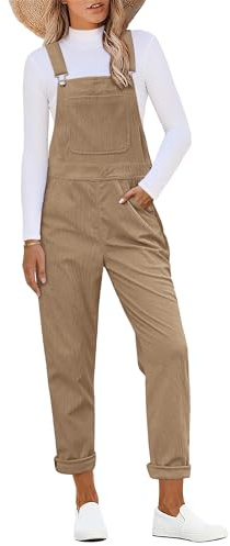 Roskiky Cord Latzhose Damen Lang Maleroverall Khaki M