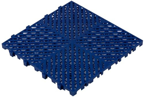 Palets Plastico Tarima con Suelo de Rejilla Transpirable Almohadilla de Rejilla Impermeable para Almacenamiento Palet Plastico Combinable para Supermercados Almacenes Garajes y Sótanos(Blue,40x40x2.5c