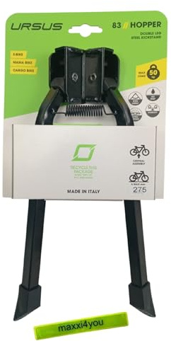 maxxi4you Ursus Hopper - Supporto doppio per bicicletta da 26 pollici, con nastro catarifrangente, colore: Nero