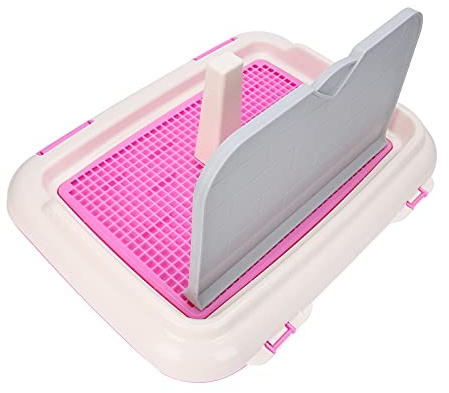 TOPINCN Inodoro para Mascotas con Poste Extraíble, Almohadilla de Entrenamiento Absorbente para Perros, Protege contra Infecciones, Fácil de Instalar, Perros Pequeños, Cachorros (Pink)