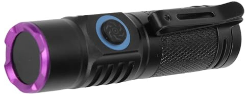 HUSHUI Lampe de Poche 365 Nm, Lampe de Poche à Lumière Noire UV en Alliage D'aluminium avec LED Haute luminosité pour la Détection Fluorescente de la Pierre de Bijoux, Inspection