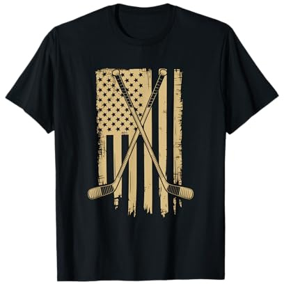 Camiseta De Hockey con Bandera Americana para Hombre Y Niña, Camiseta