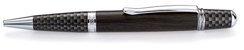 WOODRIVER Project Kit - Wall Street Ii Ballpoint Pen Kit - Chrome & Carbon Fiber Coating