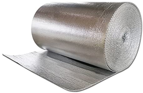ZXCASDF Self Adhesive Heat Insulation Aluminum foil Bubble Laminated Vapour Barrier Fil,Radiator Reflective Film,Thermal Reflective Bubble Foil,for Use in Walls,Roofs,Loft Floor,4mm（thk）,1 * 3M(3m²)