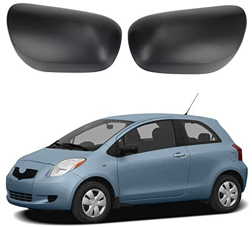 Auto Spiegelkappen, 1 Paar Auto Tür Außenspiegelkappe Rückspiegelkappe Seitenspiegel Abdeckungen für Toyota Yaris 2005-2011 (Strukturiertes Schwarz)