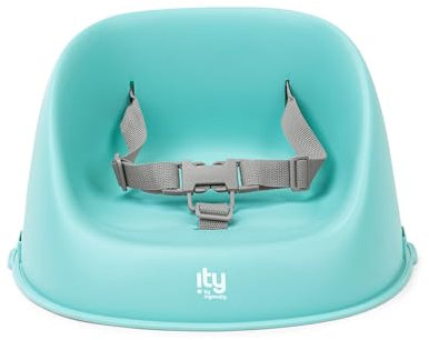 Ingenuity, ity by Ingenuity My Spot Easy-Clean Baby Booster Fütterungsstuhl, 3-Punkt-Gurt, waschbare abnehmbare Gurte - Aquamarin