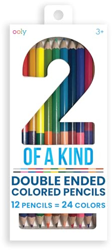 Ooly Double-Ended Colored Pencils, Set of 12 with 24 Colors, Drawing & Coloring Pencils for Kids and Adults, Colorful School Supplies for Arts and Crafts, Double-Ended