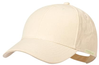 Gorra beisbol para niño y niña, 6 paneles. 100% Algodón Orgánico, con orificios de ventilación y cierre Hebilla Ajustable. Gorra Infantil, niñas y niños entre 4 y 13 años (Algodón Orgánico, Crudo)