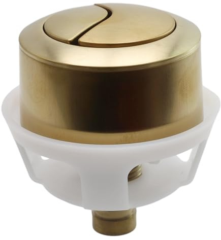 Botón Pulsador de Inodoro, Pulsador Cisterna Doble Boton Botón de Descarga de Repuesto Botones de Baño para Inodoro de Cisterna Oculta, ABS Cromado (Dorado)