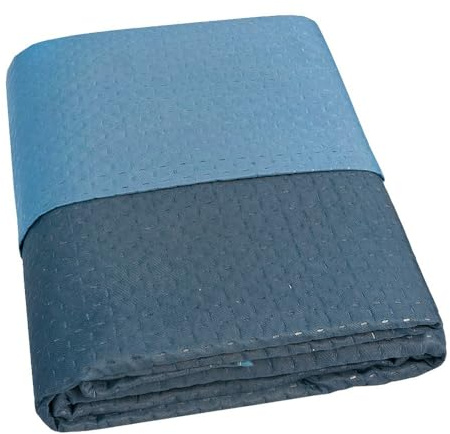 emmevi Trapuntino Copriletto Double Face Mezza Stagione Coperta Trapunta Leggera 1 Piazza e Mezza Blu