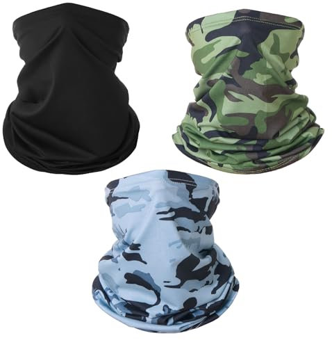 ZGDEIWGF 3 Stück Tarnmasken, Motorrad-Halstücher, Uv-Schutzmasken, Sonnenschutzmasken, Multifunktionale Kopftücher, Outdoor-Ausrüstung