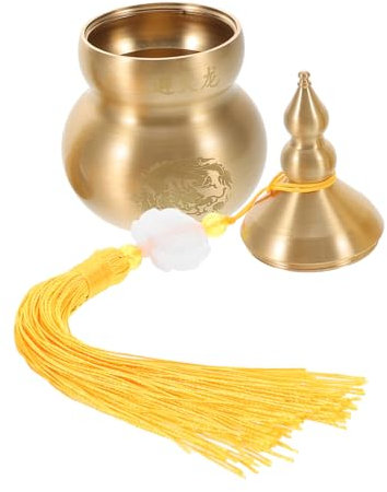 GETAJGHSD Vintage Brass Gourd Feng Shui Ornament Flask for Hot Drink Decor Chinese Style Gourd Craft Statue Collectible Adornment Random Style