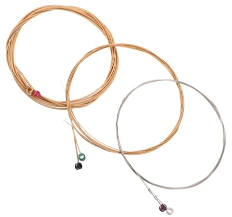 Toyvian Cuerdas de Guitarra Acústica Cuerdas Metálicas Resistentes Juego de 6 Sonido Puro para Principiantes y Profesionales para Sesiones de Práctica