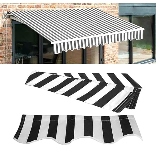 Generico Telo per Tende da Sole Ricambio, Tessuto di Ricambio, Impermeabile, Resistente ai Raggi UV, Copertura avvolgibile in Tessuto per terrazza, Balcone, Cortile(285x200cm)