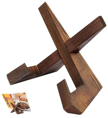 1Pc Recipe Book Stand,Wooden Cookbook Holder Vintage Display Stands,Cook Books Stands for Kitchen,Cookery Stand for Holdig Cooking Kitchen Tablet Magazines Display