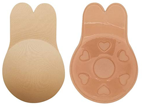 DODOING Invisible Rabbit Bra Reusable Lifting Br a Adhesive Strapless B ra Push Up Backless Sticky Br-as Lift Nippleless Covers Push-Up Bra-s Beige