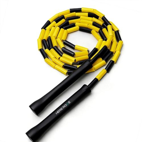 HEREROPE 3,1 m justerbart pärlhopprep – okrossbara handtag, splitterbeständiga pärlor, trasselfria | perfekt för rytm, kontroll, kardio och fitness
