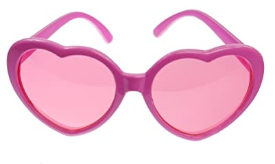 PartyDeco Sonnenbrille Herz aus Kunststoff 14x13x6cm rosa - Partybrille in Herzform Herzförmige Brille in Rosa Sonnenbrille Zubehör für Valentinstag Dekoration