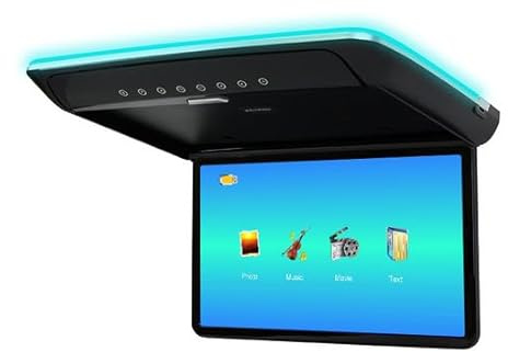 15.6-Inch Roof Monitor - Car DVD Player with 1920 * 1080IPS, HDMI, AV, USB, TF, Region Free DVD, FM Transmitter, Built-In Speaker, Mirror Link Support