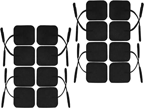 iStim 16 TENS Elektroden 5x5 cm – Superweiche, selbstklebende & wiederverwendbare schwarze Pads für TENS EMS Geräte – Zertifiziertes Medizinprodukt zur Schmerz- und Muskeltherapie mit 2-mm-Anschluss
