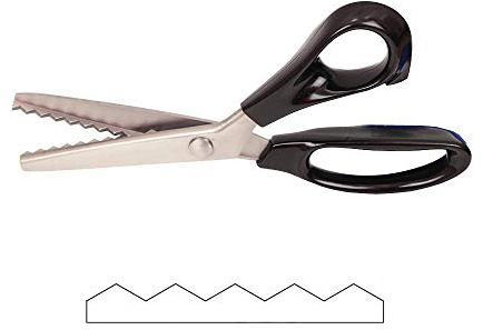 Räfflade kammusslade kanter rosa saxar, rostfritt stål klädsmakning sax, professionell zig-zag skuren sax, tyg dekorera hantverkssax med bekvämt grepphandtag, 9 tum sömnad sax Serrated (7mm)