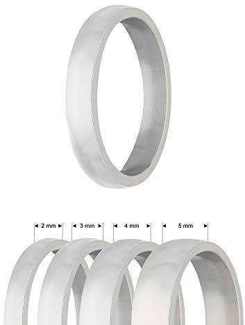 Treuheld® | Ring aus Edelstahl | Silber | Ringgröße 62 | Breite 4mm | Damen & Herren | Matt/Frosted | Freundschaftsring Verlobungsring Ehering