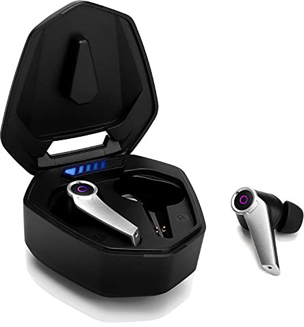 August EPG500 - Ecouteurs Bluetooth Gaming sans Fil 5.0 True Wireless USB C - Tactile, Double Micro, Low Latency, Waterproof étanche IPX4, Intra auriculaire, Longue autonomie Wireless de 40h - Noir