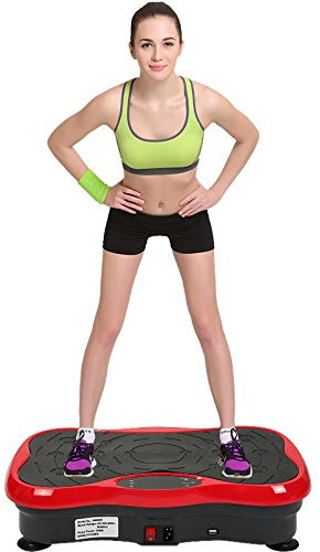 Plateforme Vibrante, pour Le Shaper de Corps Bureau Amincissant l'équipement de Forme Physique Oscillante Basic Fitness,Oscillante pour Perte de Poids équipement (53*32.5*12 cm (Noir + Rouge))