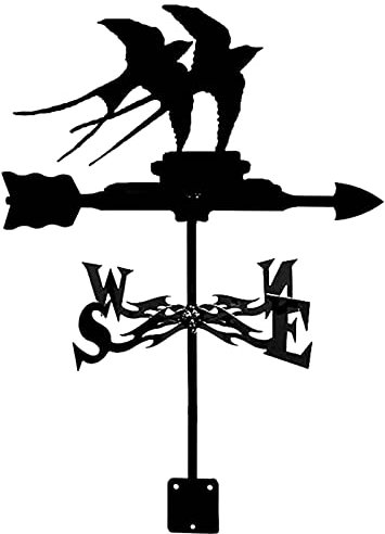 ANCNA Girouette Girouette Hirondelle Ornement Girouette en Métal avec Flèche Ornement Indicateur de Direction du Vent Piquet de Jardin Girouette Outil de Mesure