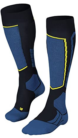 FALKE Herren Skisocken SK2 Intermediate M KH Wolle Funktionsmaterial warm dick 1 Paar, Blau (Dark Night 6124), 46-48