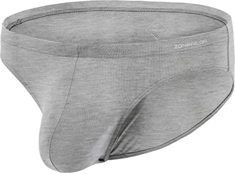 ZUOLAIYIN Slip da uomo con sacchetto che migliora il rigonfiamento, biancheria intima da uomo, sexy, in bambù, verde, nero, grigio, Grigio(8294), M
